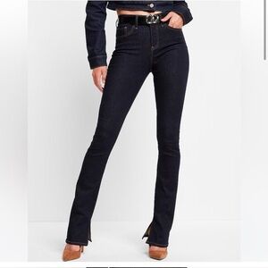 Express Skyscraper Midrise Women's Dark Blue Skinny Jeans